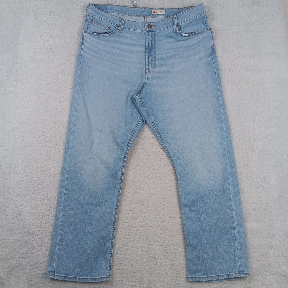 Wrangler Relaxed Boot Jeans Mens 40x30 Light Wash Denim Stretch 112373655